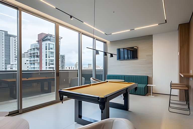 1204 | Ap no Brooklin! Academia e sala de jogos.